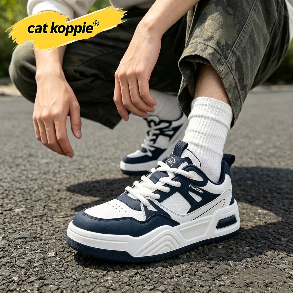 Cat Koppie男鞋秋季厚底板鞋潮流百搭平板鞋防水运动休闲鞋