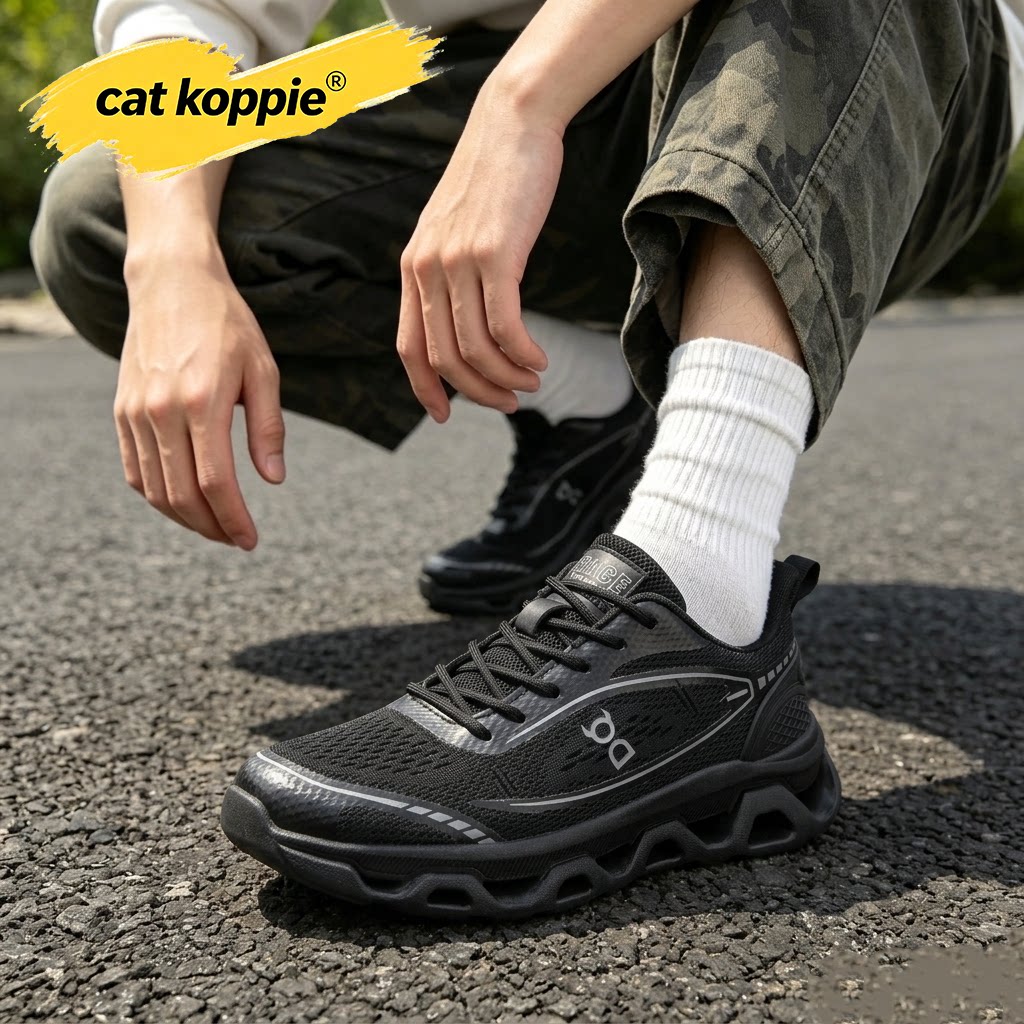 Cat Koppie男鞋秋季新款网面透气防滑休闲运动鞋厚底减震跑步潮鞋