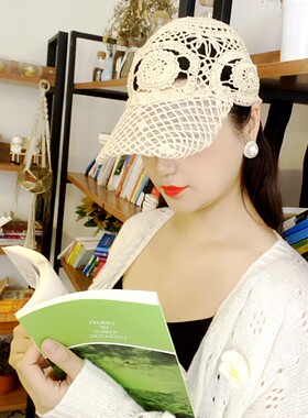休闲百搭女针织毛线帽帽子鸭舌帽