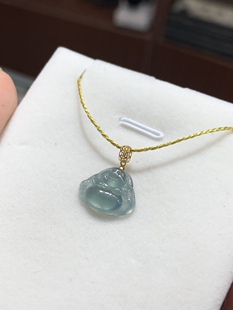 18K镶嵌天然A货翡翠玉佛吊坠 冰种起荧光佛公挂坠 迷你小佛爷项坠