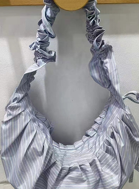 韩国东大门trou新款女包百搭洋气ins韩版简约条纹肩带伸缩