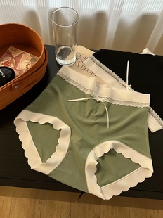 韩国东大门代购vo新款女士内裤螺纹棉中腰纯棉底裆简约无痕