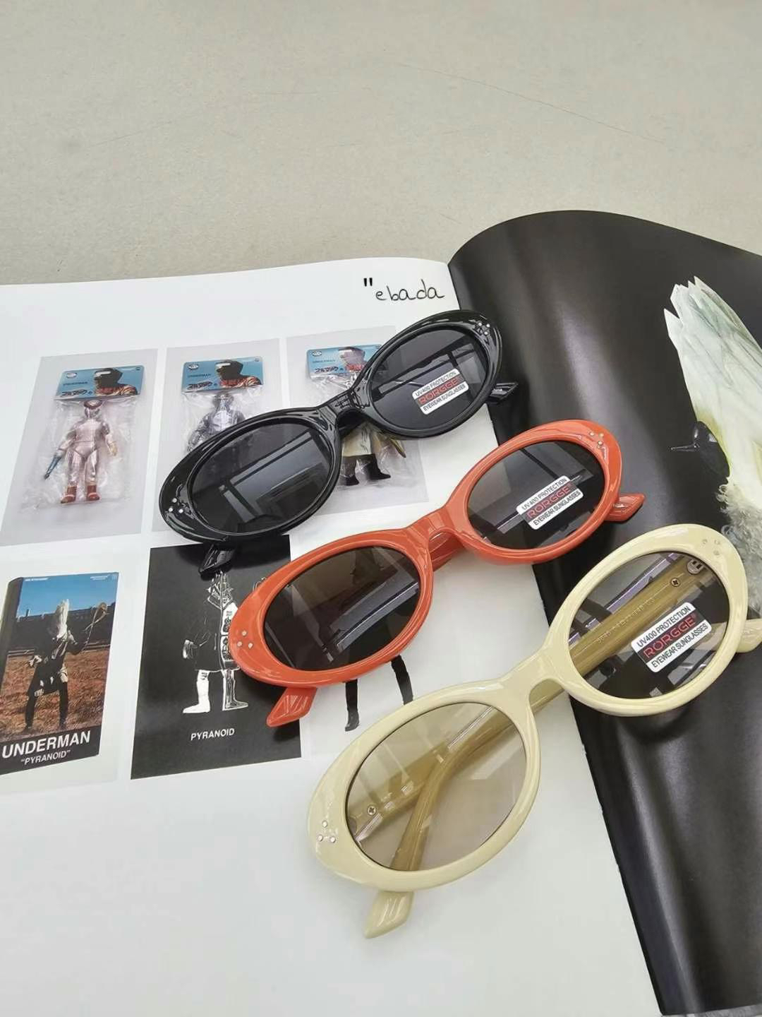 韩国东大门代购ebada新款24时尚饰品复古椭圆形太阳眼镜遮阳墨镜