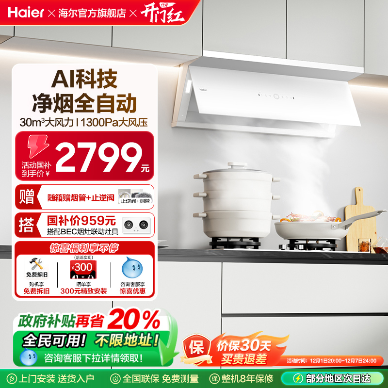 海尔全自动C50Max小红花抽油烟机