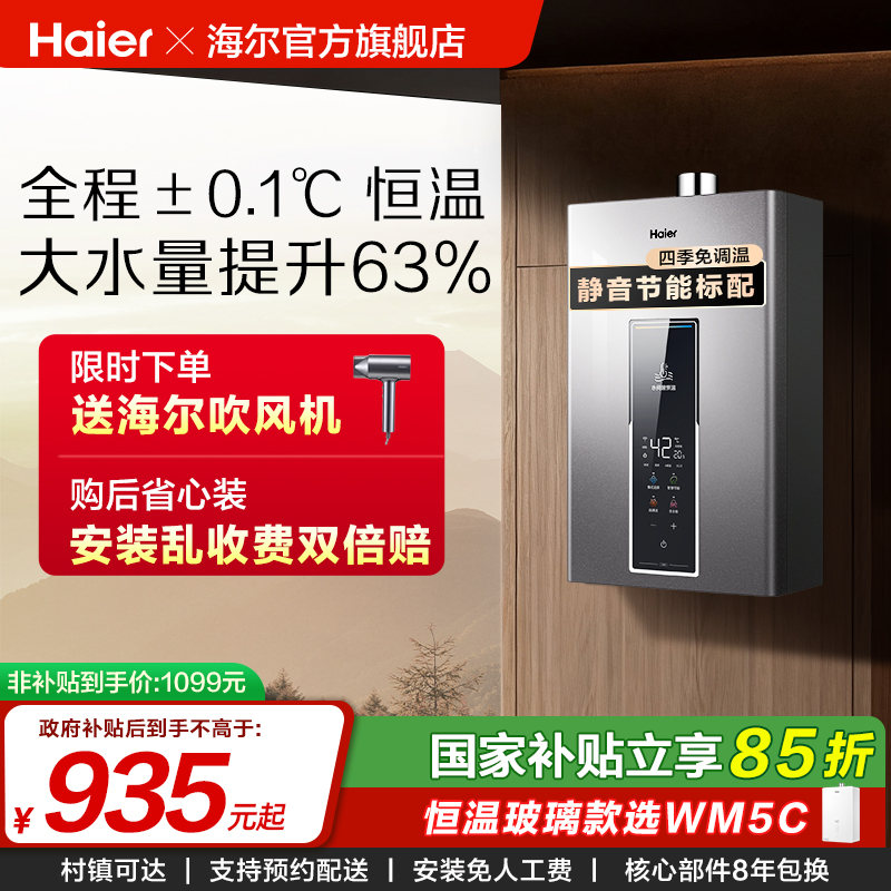 海尔恒温燃气热水器水伺服增压WM5