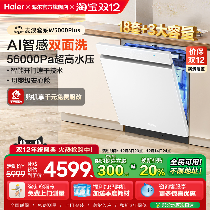 海尔18套双面洗洗碗机W5000Plus