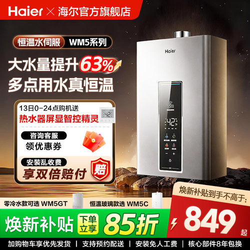 海尔燃气热水器恒温节能16升WM5