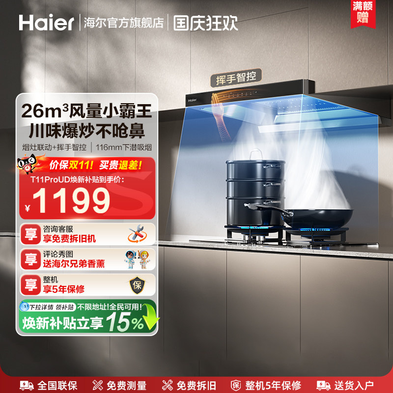 [新品]海尔抽油烟机燃气灶T11Pro图片