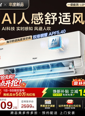【新品首发】海尔舒适风空调麦浪官方家用1.5匹一级能效挂机35E2