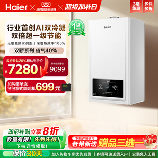 海尔燃气热水器采暖壁挂炉天然气家用热水采暖双一级锅炉JN7ECO