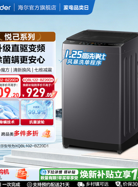 国家补贴海尔出品统帅家用10/12Kg直驱变频全自动波轮洗衣机20D1