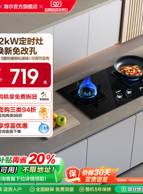 海尔燃气灶煤气灶双灶家用灶台猛火灶炉灶天然气灶定时灶Q2BE7
