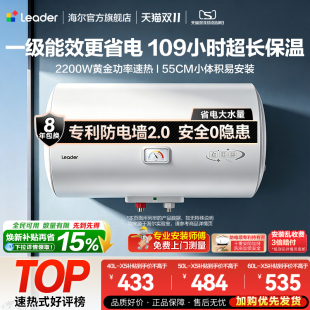 国家补贴 海尔出品统帅电热水器家用小型一级能效节能租房洗澡X5