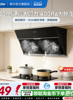 海尔出品统帅吸油烟机IC196侧吸家用厨房大吸力吸油机官方正品