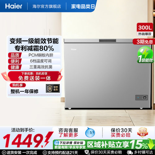【新品】海尔300升家用两用冷冻小型冰箱冰柜大容量商用冷藏冷柜