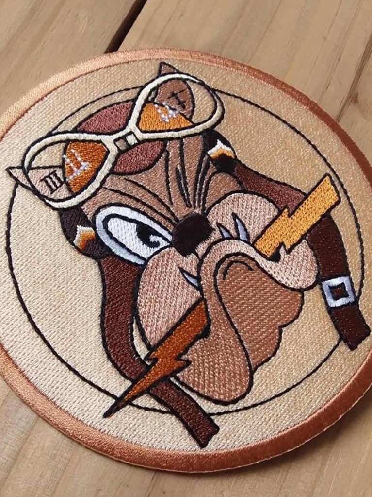 Produced by Global 61 Squadron Embroidered Evil Dog Pattern Large Diameter Suitable for A1 A2 N1 B10 B3
