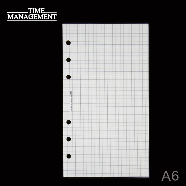 进口道林纸 格子纸 6孔活页芯 米色道林 A6活页本替换纸 内页