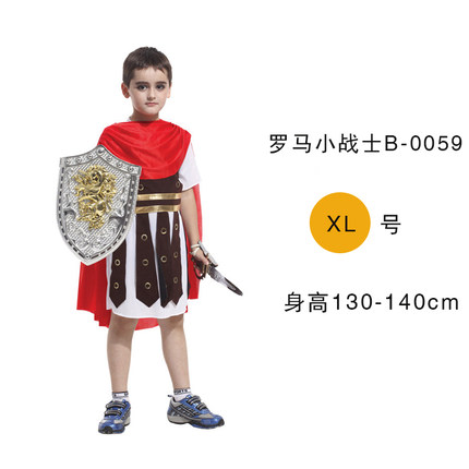万圣节儿童演出服cosplay服装王子服 幼儿表演服国王服罗马小战士
