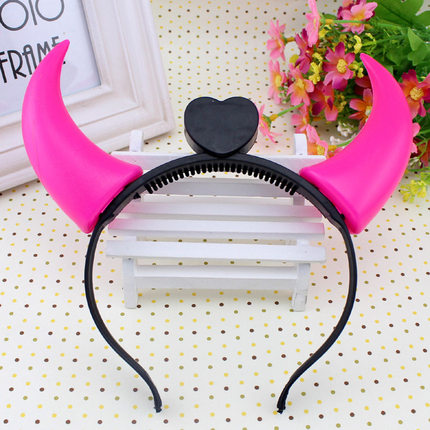 千奇坊圣诞节道具发光牛角 带灯牛角头箍灯化妆舞会装饰品