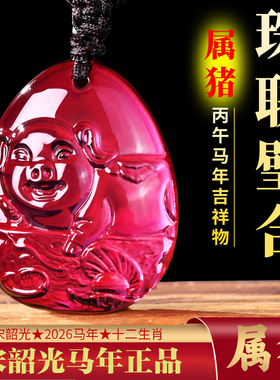 2026年宋韶光吉祥物生肖属猪人珠联璧合吊坠琉璃摆件项链钥匙扣