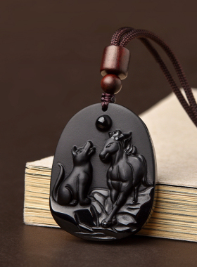 2026年属虎吉祥物吊坠虎马狗生肖三合挂件犬马护岁男女项链钥匙扣