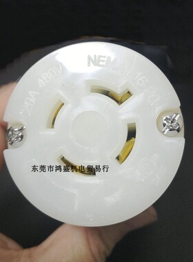台湾嵘光连接器WJ-9422 20A480V4P 美规L16-20R工业插座UL4孔黑色