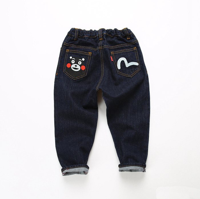 童装2018春夏新儿童熊本熊高品质牛仔长裤中大童男女潮牌