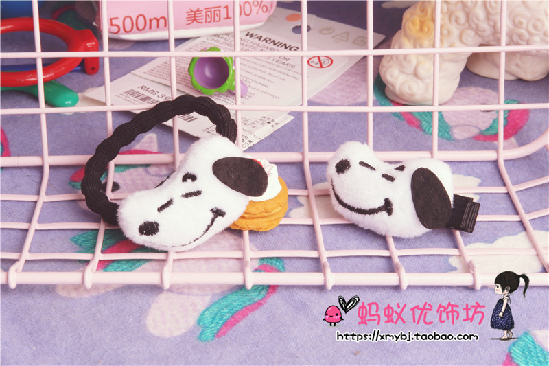 201810岁儿童发圈新款卡通史努比狗狗皮筋发绳 可爱宝宝亲子发夹