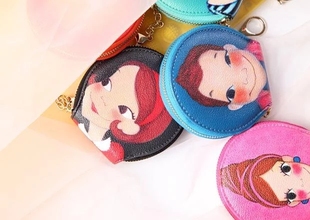 明星桔红色钞票夹超爱新款圆形女孩零钱包硬币包收纳小包生日礼物