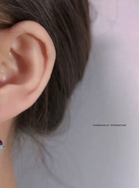 原创设计「夜莺」紫色小鸟耳环无耳洞无痛个性气质百搭蚊香盘耳夹