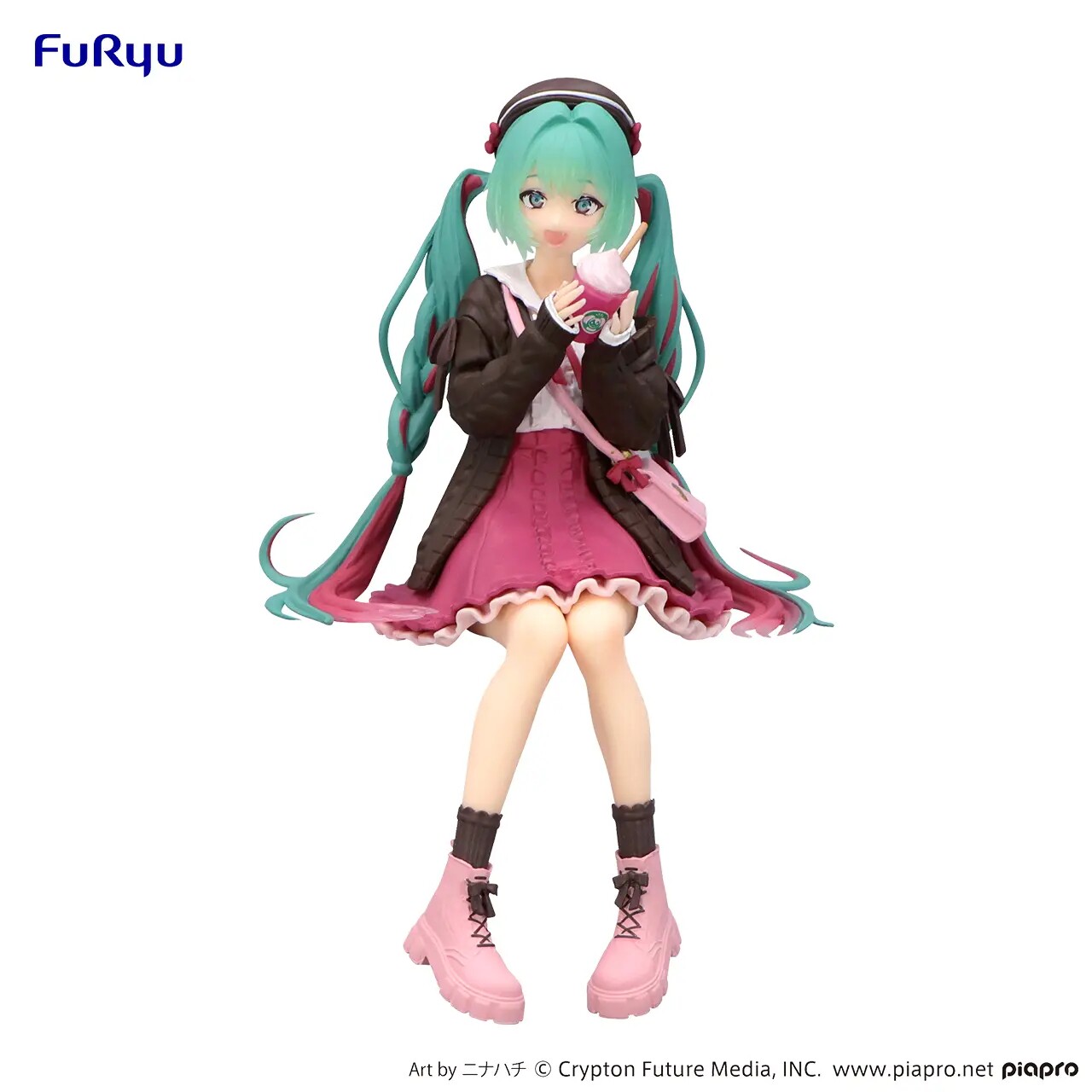 包邮正版现货FuRyu泡面压VOCALOID 初音 秋日之约粉色 景品手办