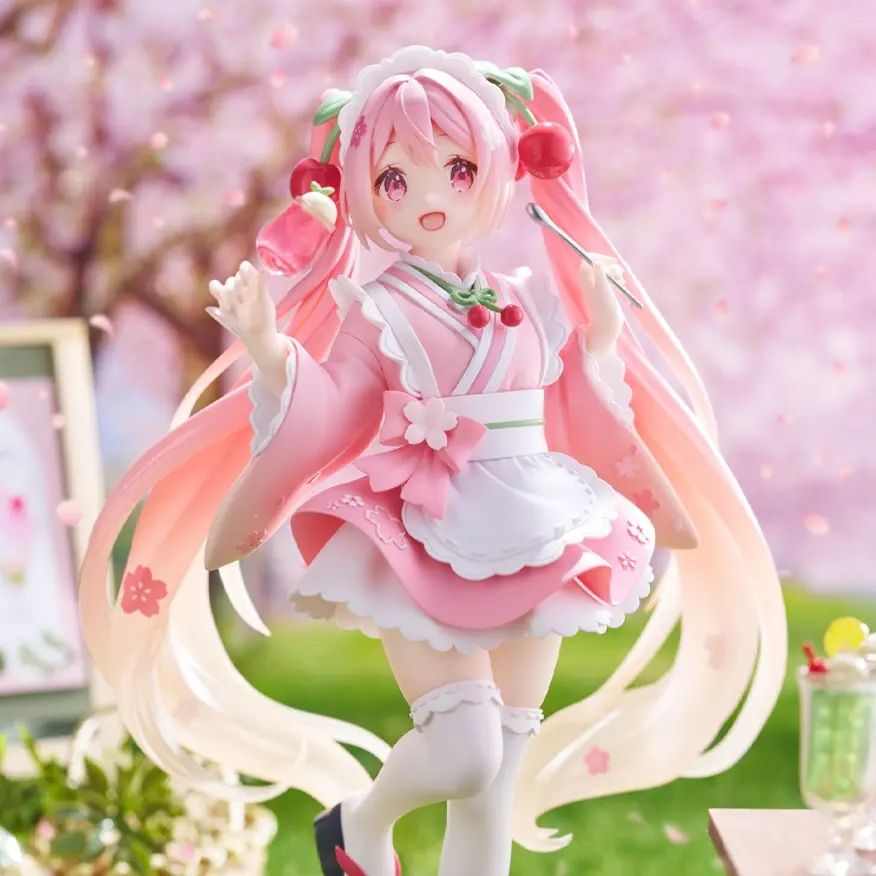 包邮正版现货 TAITO初音未来樱初音 和风女仆 樱花 景品手办