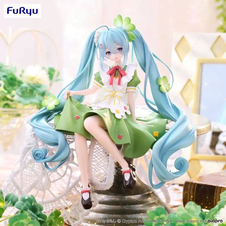 正版包邮 FuRyu piapro 初音未来 四叶草仙子 压泡面 景品手办