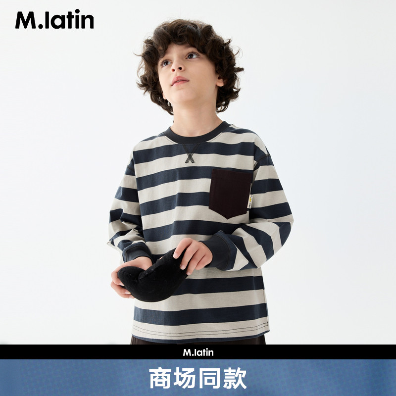 经典宽条纹长袖T恤，设计简洁利落
