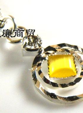 合金项链 黄色方心双环 jyg93480158