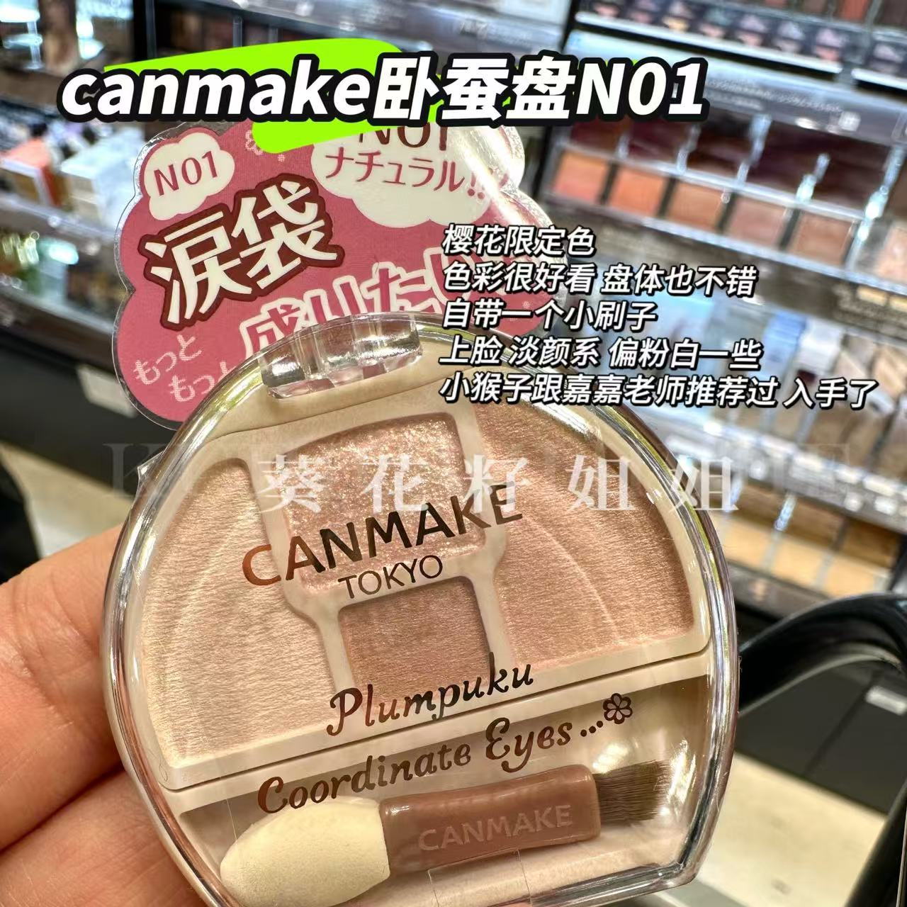 保税 日本CANMAKE井田卧蚕四色眼影盘修饰眼部轮廓限定泪袋 N01