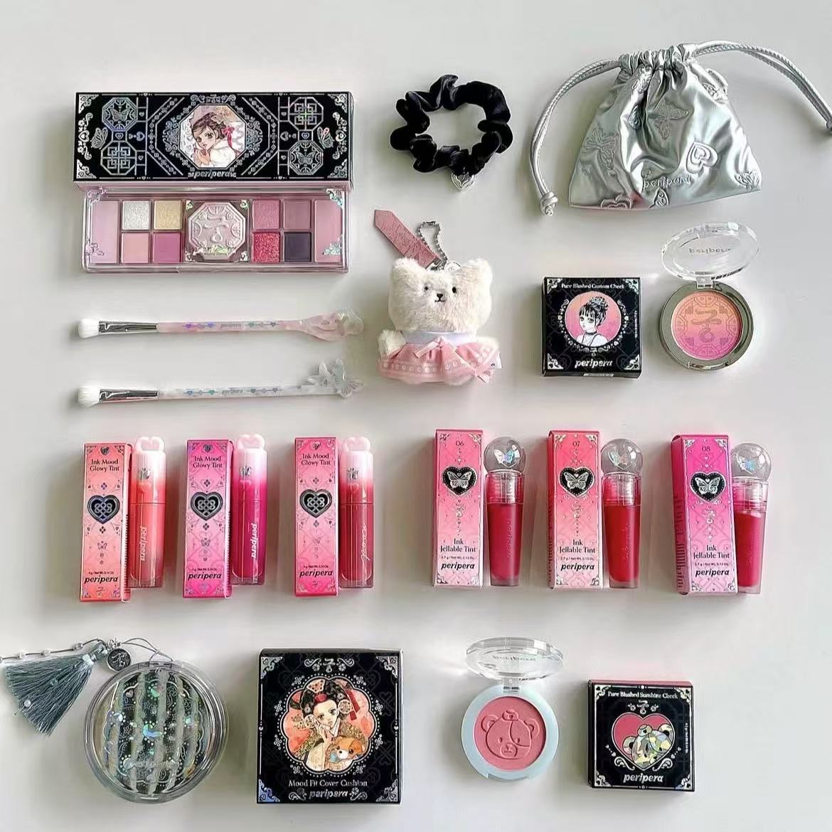 现货七月新品 韩国PERIPERA 宫联名眼影盘冰糖唇釉腮红镜面棒棒糖