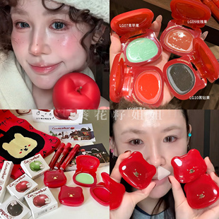 荔萌leemember水光腮红膏红苹果圣诞小熊多用膏多用高光修容