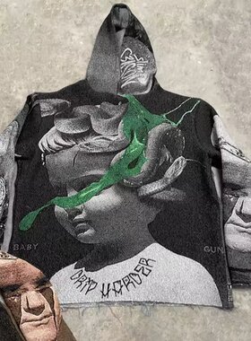 Anime 3D Graphic Oversized Sweatshirt Jacket男女款