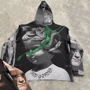 Anime 3D Graphic Oversized Sweatshirt Jacket男女款