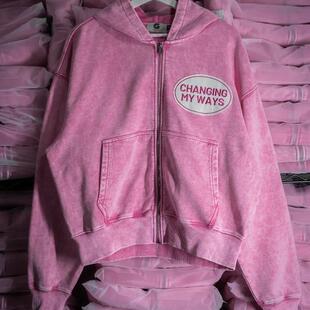 Winter Street Retro Pink Oversized Hoodie Y2k Sweatshirt