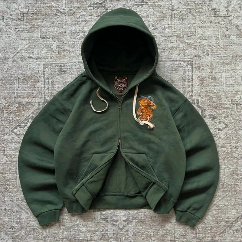 Retro hooded sw运动卫衣/套头衫