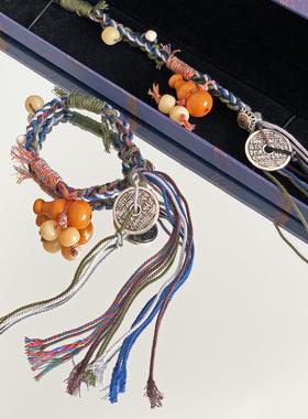 藏式手搓棉绳项链长款简约男女