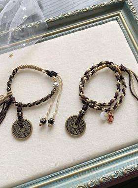 男女棉绳新中式手链，手绳可调节