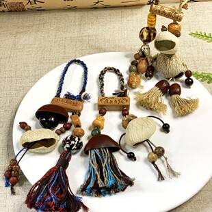 包挂种子果壳摇铃手工音疗愈挂铃植物果实挂件背包新中式潮车挂饰