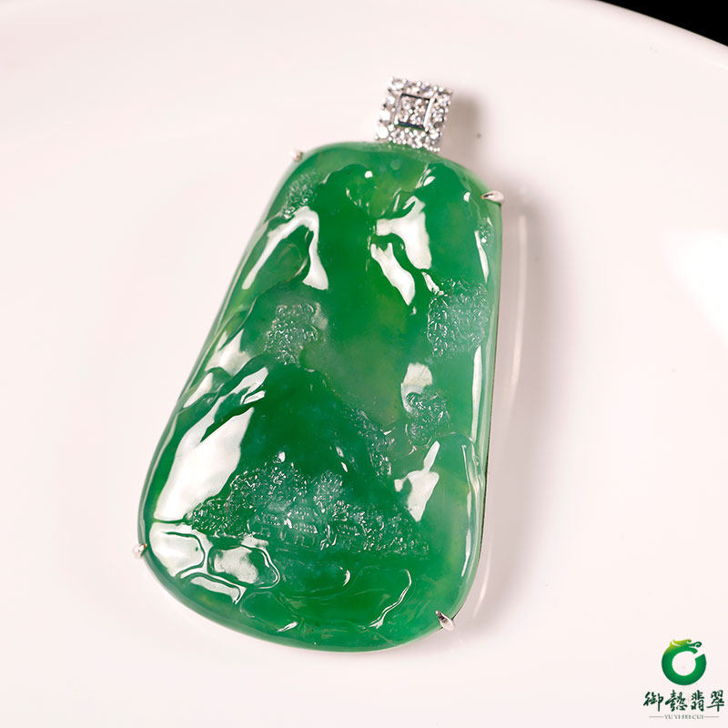 天然A货翡翠危料地马拉佛公观音手项珠链如意平安扣蛋面山水