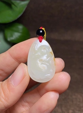 大师作品新疆和田玉白玉籽玉挂件玉兔天然玉石籽料