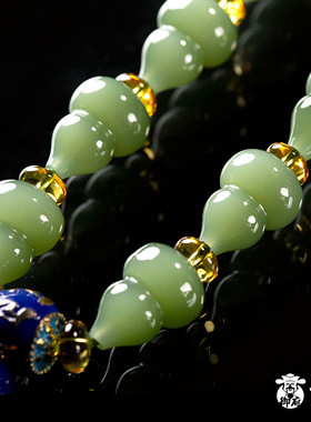 俄罗斯碧玉手链福禄100.7克天然手镯