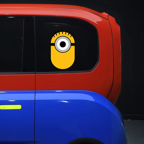 多层雕刻反光防水小黄人贴纸