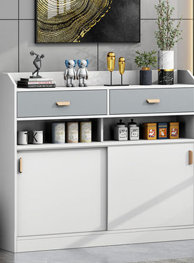 定制超窄薄餐边柜25cm 推拉门厨房储物边柜 客厅阳台多功能茶水柜